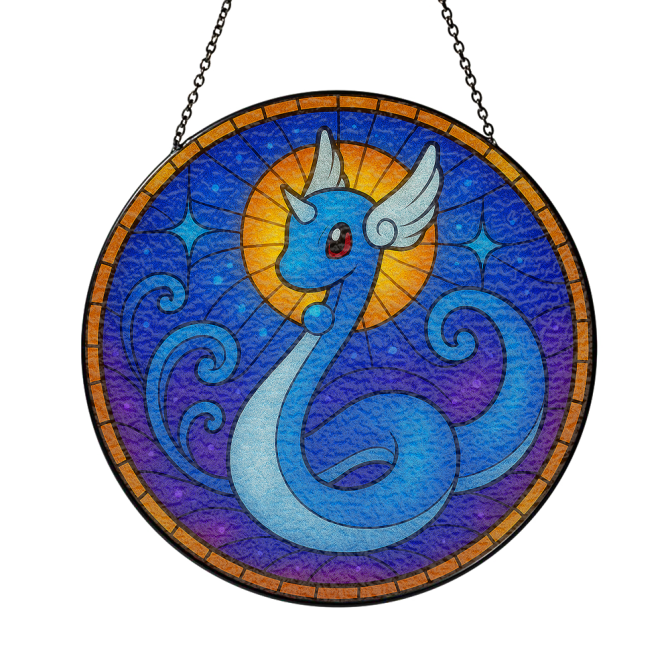 Enchanting Blue Dragon Stained Glass Suncatcher - Elevate Your Space With Whimsical Charm - Image 3