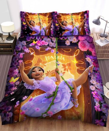 Enchanting Floral Princess Duvet Cover Set – Vibrant Bedding For Kids (Twin/Full)