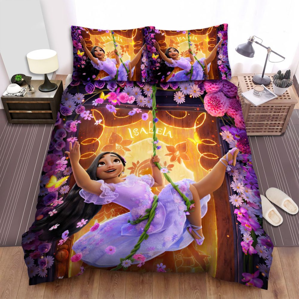 Enchanting Floral Princess Duvet Cover Set – Vibrant Bedding For Kids (Twin/Full)