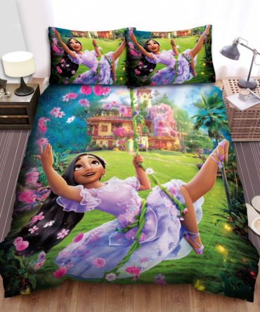 Enchanting Floral Princess Bedding Set - Vibrant Twin/Full/Queen Duvet Cover & Pillowcases For Kids Room