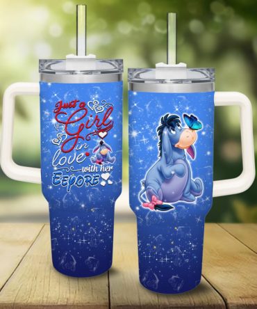 Charming Eeyore Tumbler Mug - Perfect Gift For Eeyore Lovers , 40Oz Insulated Cup With Handle & Straw