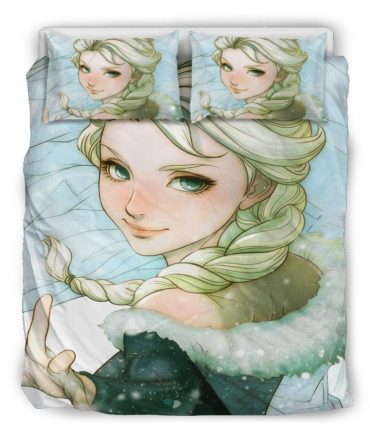 Cozy Ice Queen Bedding Set - Soft Microfiber Duvet Cover & Pillowcases For Kids - Magical Winter Design