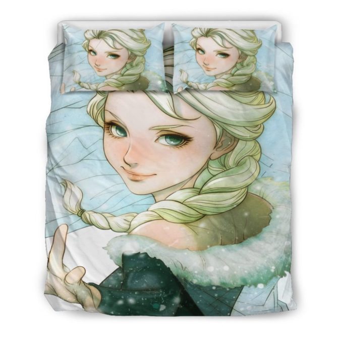 Cozy Ice Queen Bedding Set - Soft Microfiber Duvet Cover & Pillowcases For Kids - Magical Winter Design