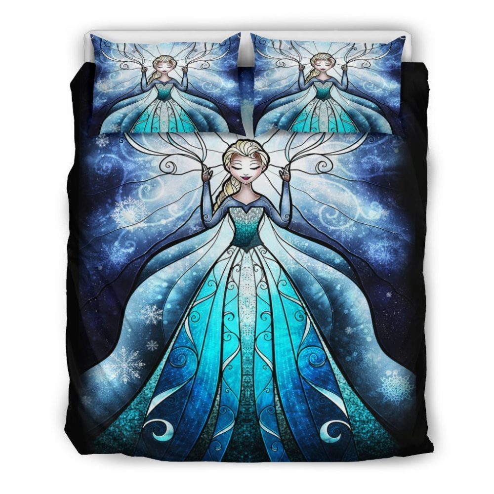 Enchanting Ice Queen Bedding Set - Cozy Duvet Cover & Pillowcases For Kids - Magical Winter Design