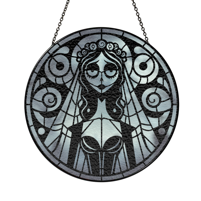 Enchanting Gothic Stained Glass Suncatcher - Elegant Bride Design For Unique Home Decor - Image 3
