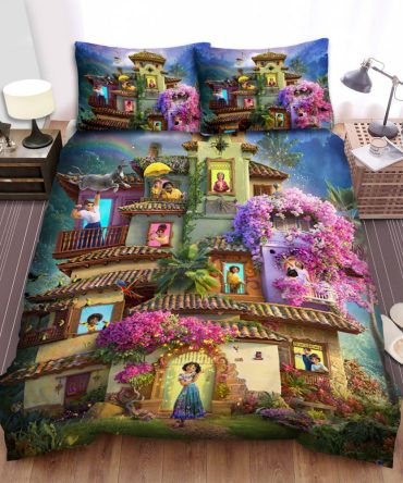 Vibrant Magical House Bedding Set - Double Bed Size With Pillowcases - Cozy, Colorful, And Whimsical Design