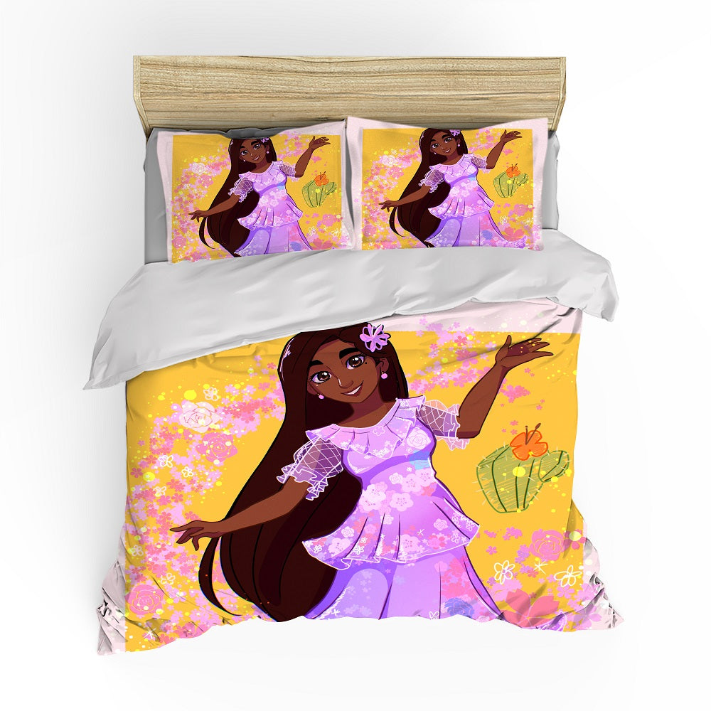 Vibrant Cartoon Character Bedding Set - 3-Piece Kids Duvet Cover With Pillowcases