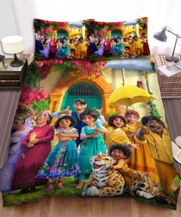Enchanting Family-Themed Bedding Set - Vibrant Colors & Cozy Comfort For Kids' Room!