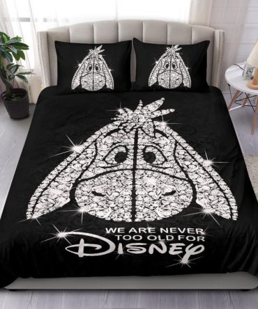 Cozy Disney Eeyore Bedding Set - Black & White Sparkle Design For All Ages