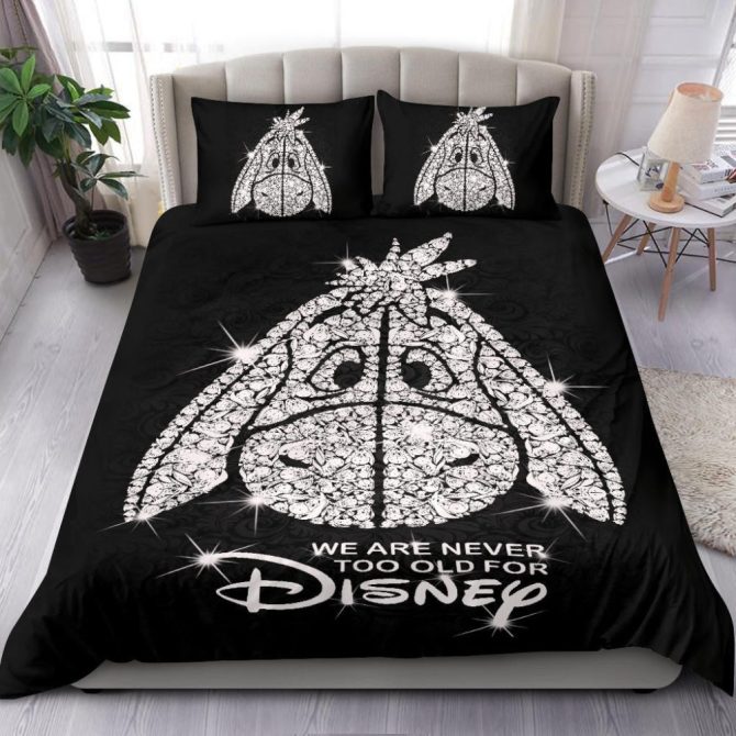 Cozy Disney Eeyore Bedding Set - Black & White Sparkle Design For All Ages