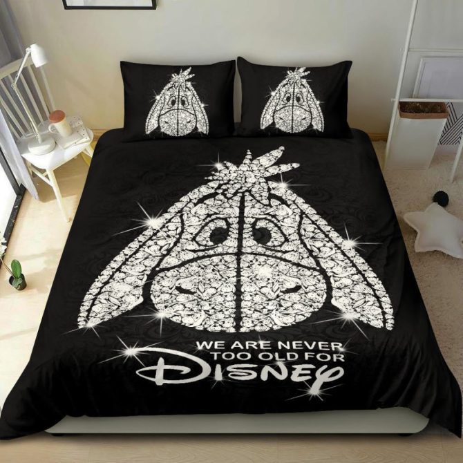 Cozy Disney Eeyore Bedding Set - Black & White Sparkle Design For All Ages - Image 2