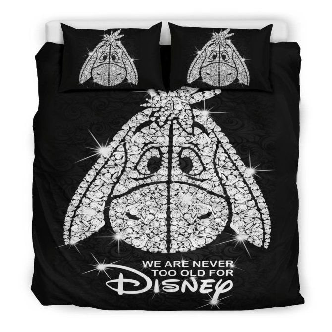 Cozy Disney Eeyore Bedding Set - Black & White Sparkle Design For All Ages - Image 3