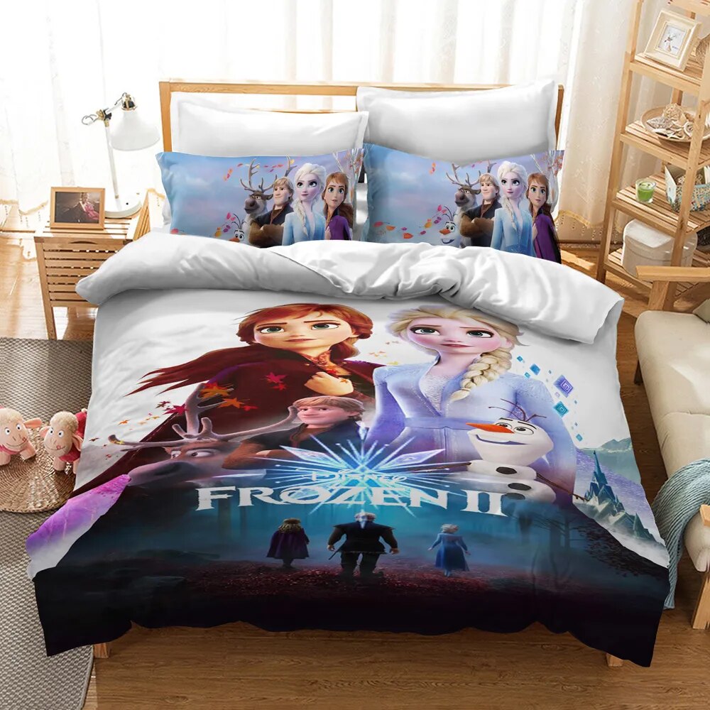 Frozen 2 Bedding Set - Cozy Kids Comforter & Pillowcases For Disney Fans