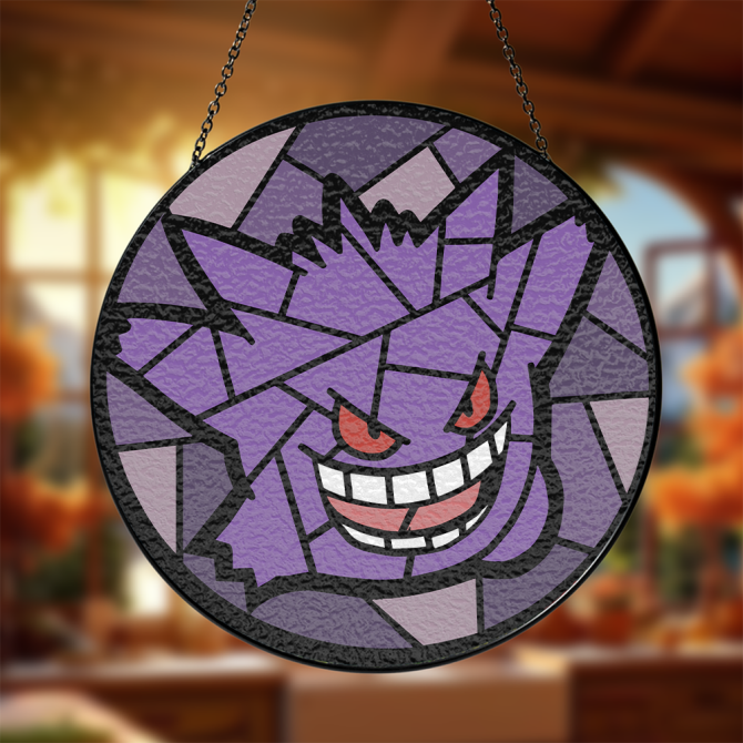 Stunning Purple Stained Glass Suncatcher - Add A Playful Touch To Any Room Decor! - Image 3