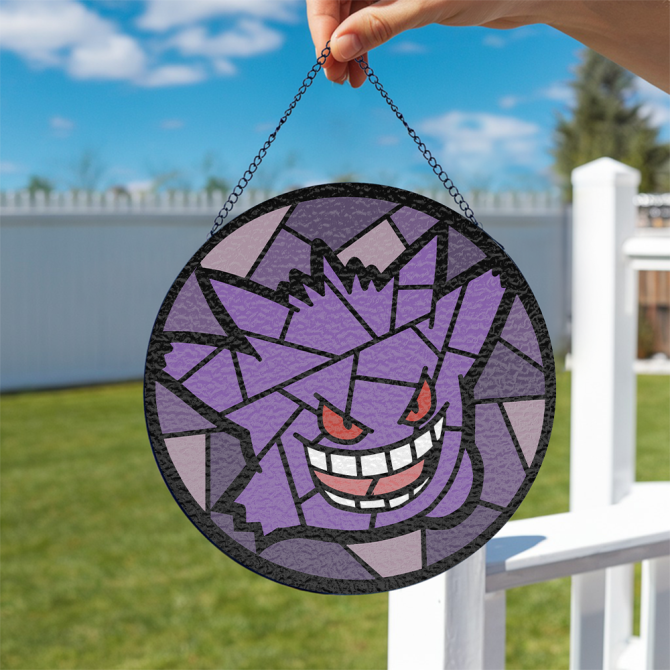 Stunning Purple Stained Glass Suncatcher - Add A Playful Touch To Any Room Decor! - Image 4