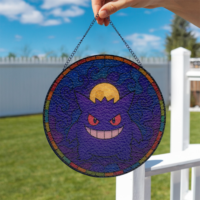Spooky Stained Glass Sun Catcher - Vibrant Haunted Design For Home Decor - Image 2