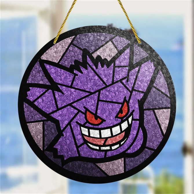Stunning Purple Stained Glass Suncatcher - Add A Playful Touch To Any Room Decor!