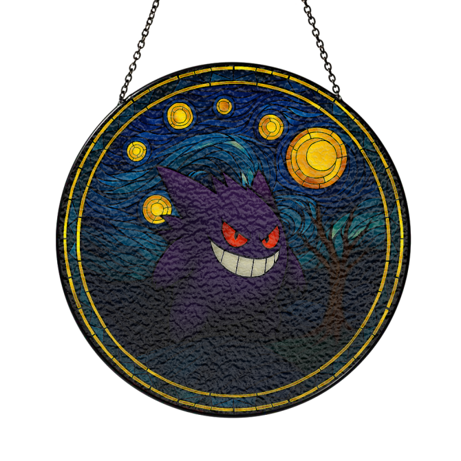 Spooky Night Stained Glass Suncatcher - Halloween Decor With Ghostly Charm - Image 3