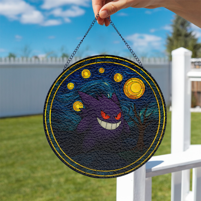 Spooky Night Stained Glass Suncatcher - Halloween Decor With Ghostly Charm - Image 2
