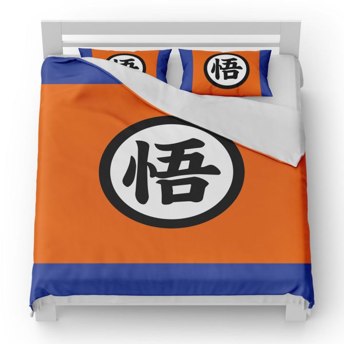 Anime-Inspired Bedding Set – Ultra Soft & Stylish Orange/Blue Design – King Size