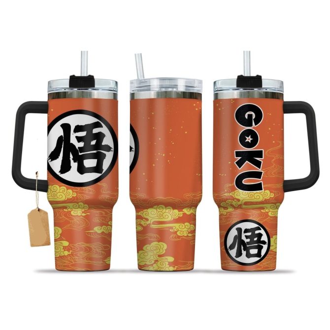 Dragon Warrior Goku Tumbler Mug – Insulated Travel Cup With Handle & Straw