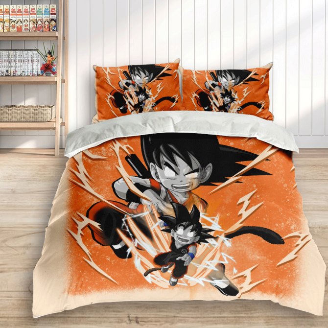 Anime Hero Twin Bedding Set - Vibrant Orange Comforter & Pillowcases For Fans - Image 2