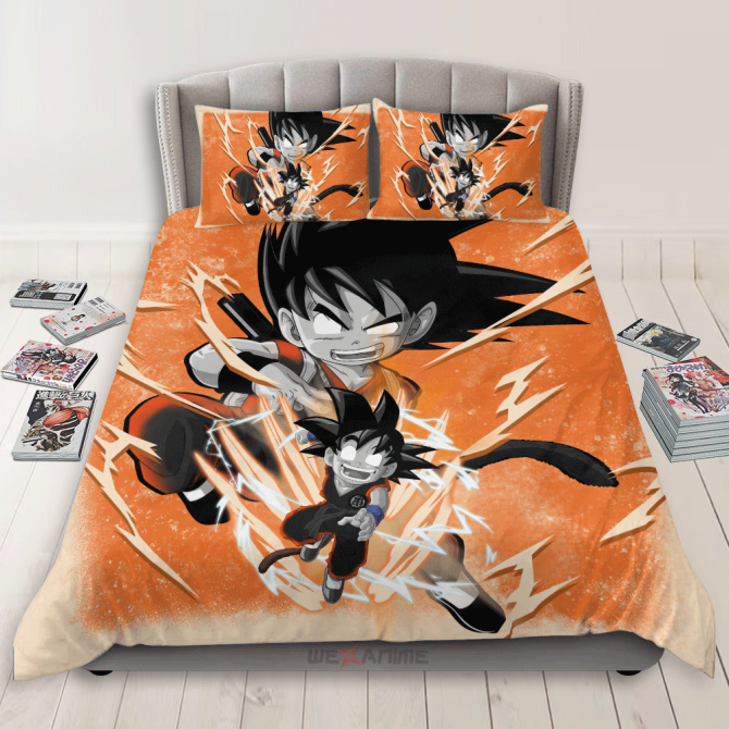 Anime Hero Twin Bedding Set - Vibrant Orange Comforter & Pillowcases For Fans