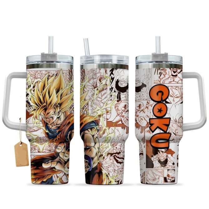 Anime Hero Stainless Steel Tumbler With Handle - Ultimate Insulated Mug For Fans