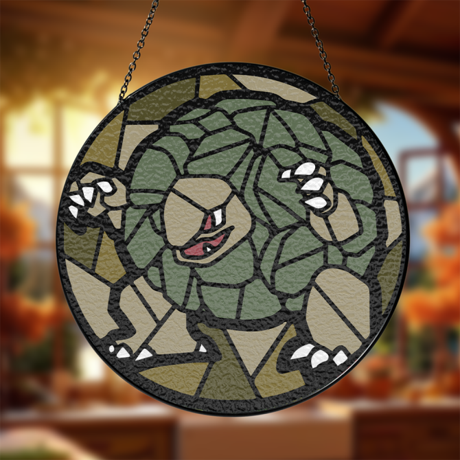 Handcrafted Turtle Stained Glass Suncatcher - Unique Home Decor, 12 Round Art Piece - Image 3