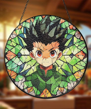 Vibrant Anime Stained Glass Art - Unique Decor For Anime Lovers & Collectors
