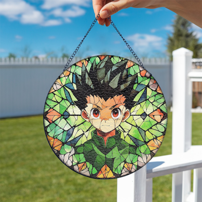 Vibrant Anime Stained Glass Art - Unique Decor For Anime Lovers & Collectors - Image 2