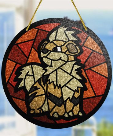 Charming Stained Glass Dog Suncatcher – Vibrant Hanging Art For Home Decor