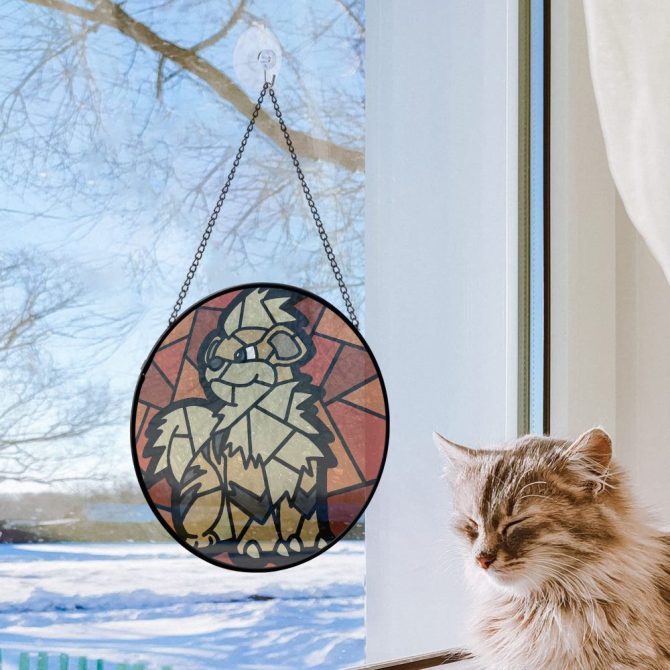 Charming Stained Glass Dog Suncatcher – Vibrant Hanging Art For Home Decor - Image 2