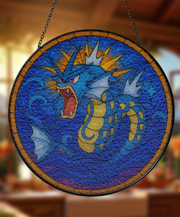 Stunning Stained Glass Art - Dragon Design Window Hanging Decor - Vibrant Home Accent
