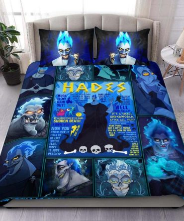 Cozy Hades-Themed Bedding Set - Vibrant Blue Cartoon Design For Ultimate Comfort