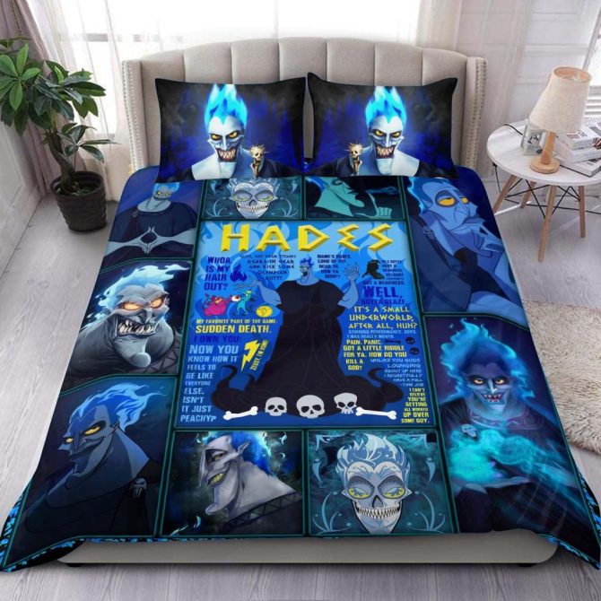 Cozy Hades-Themed Bedding Set - Vibrant Blue Cartoon Design For Ultimate Comfort