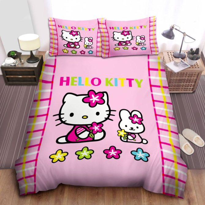 Cozy Hello Kitty Pink Bedding Set - Twin/Full/Queen - Cute Kids Room Decor