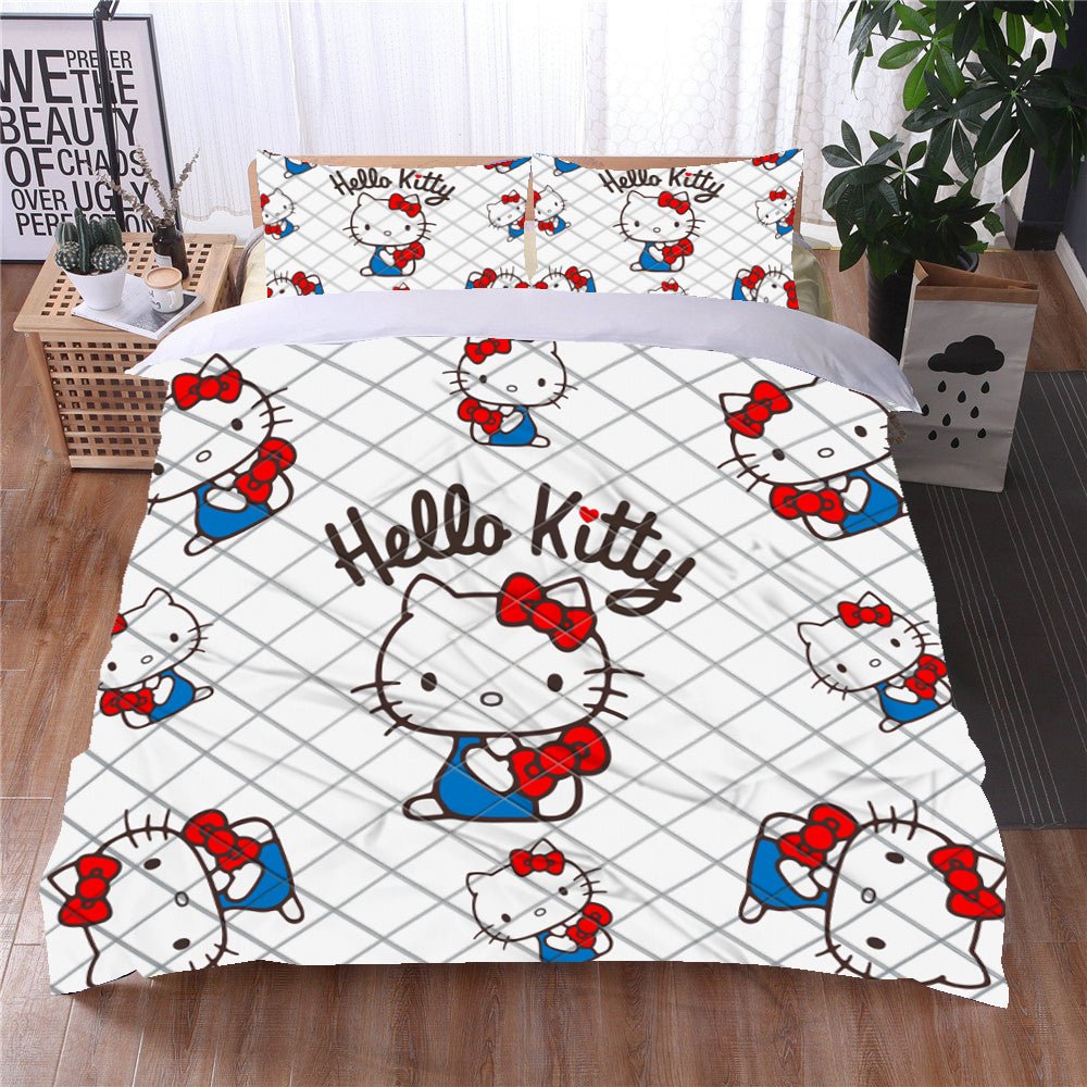 Hello Kitty Bedding Set - Cute Cartoon Design, Cozy & Soft For Kids/Teens Bedroom Decor