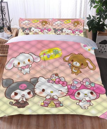 Adorable Cartoon Character Bedding Set - Cozy & Colorful Twin/Full Size Duvet Cover For Kids