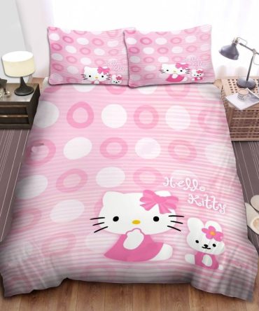 Cozy Hello Kitty Pink Polka Dot Bedding Set - Twin Size, Adorable & Soft For Kids' Rooms