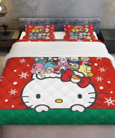 Festive Hello Kitty & Friends Christmas Bedding Set - Cozy Holiday Comfort!