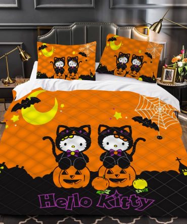 Hello Kitty Halloween Bedding Set – Cute Pumpkin Design For Cozy Nights