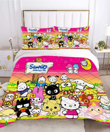 Colorful Cartoon Character Bedding Set - Cozy, Vibrant & Fun For Kids' Room Decor