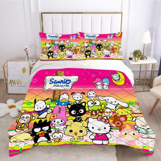 Colorful Cartoon Character Bedding Set - Cozy, Vibrant & Fun For Kids' Room Decor
