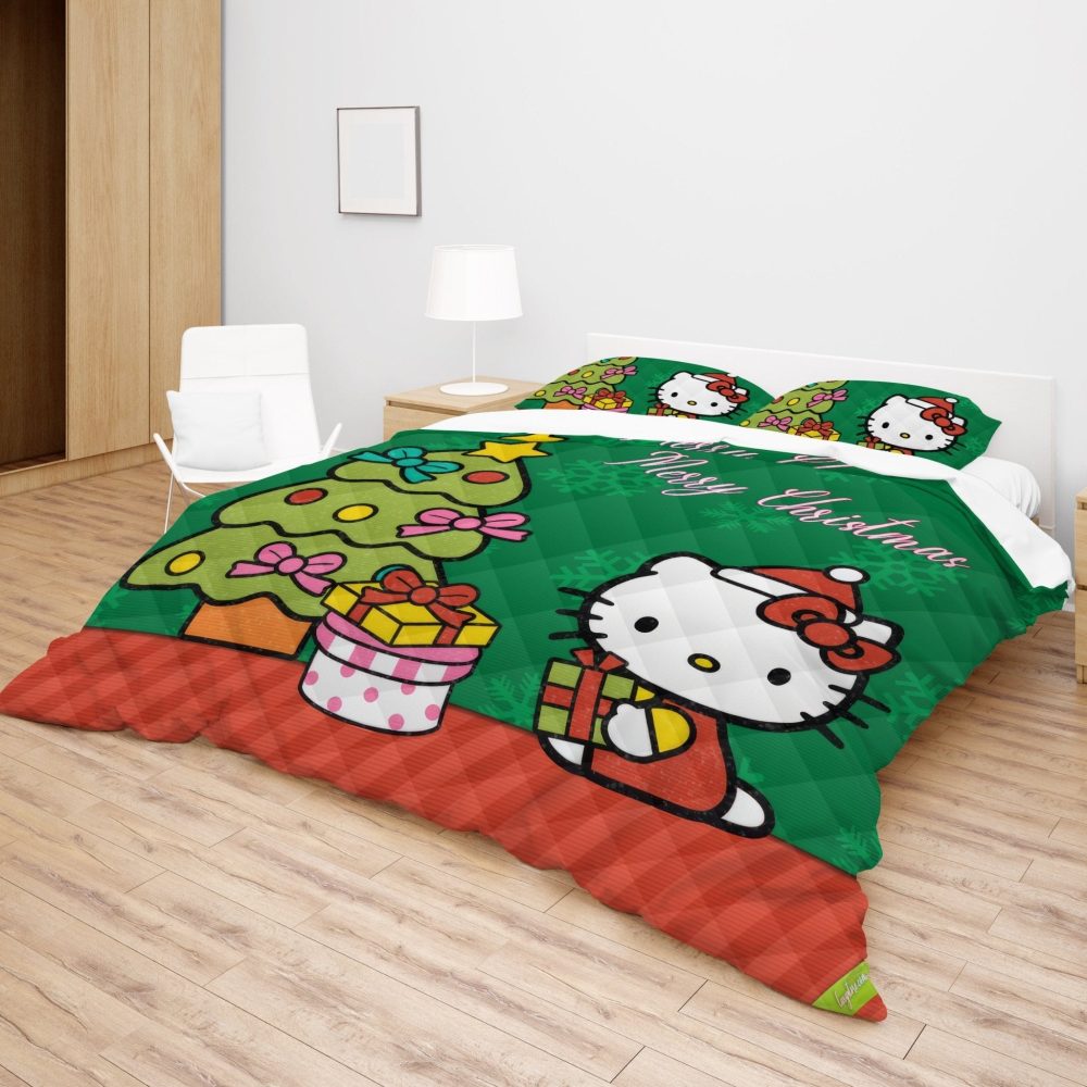 Festive Hello Kitty Christmas Bedding Set – Cozy Holiday Decor For Kids & Fans - Image 2