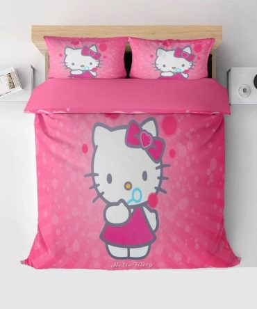 Cozy Pink Hello Kitty Bedding Set - Twin/Full Size - Cute & Comfy Design For Kids Room Decor