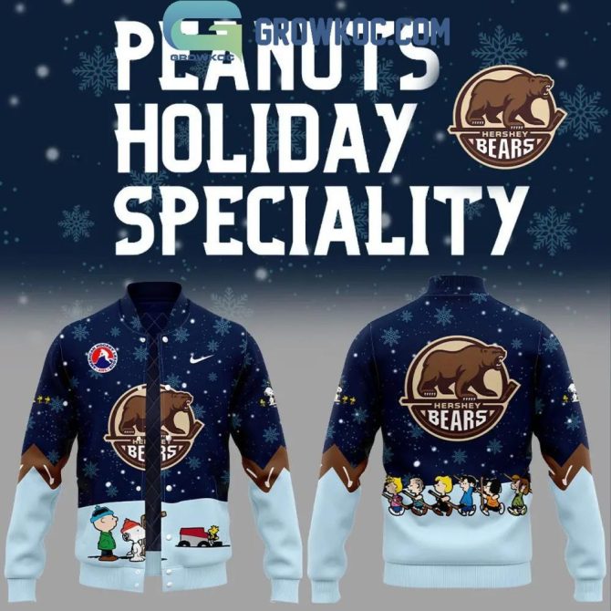 Limited Edition Peanuts Holiday Varsity Jacket - Hershey Bears Fan Gear