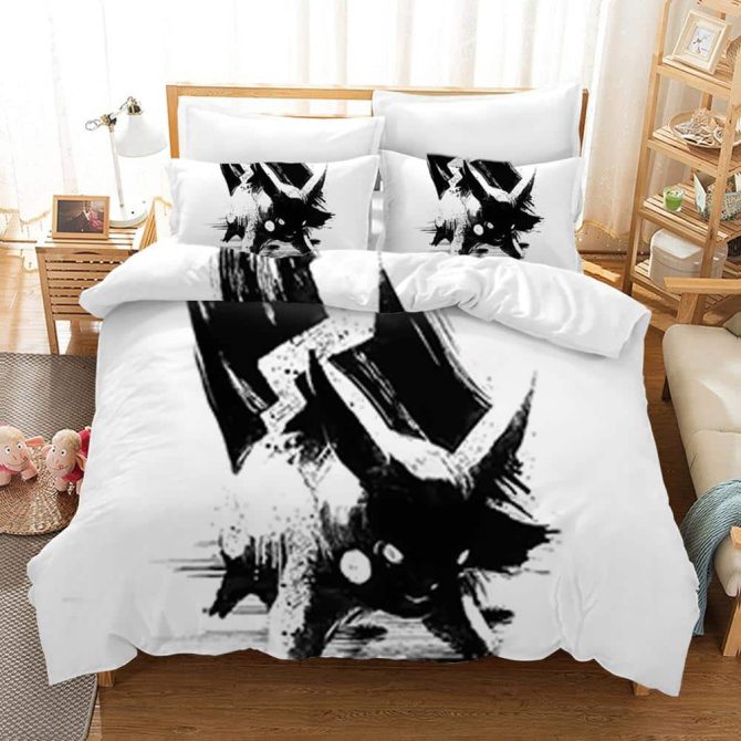 Stylish Black & White Abstract Cat Bedding Set - Soft Duvet Cover & Pillowcases For Modern Bedrooms