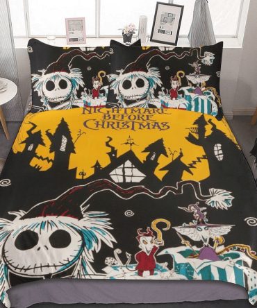 Cozy Nightmare Before Christmas Bedding Set - Vibrant Halloween-Themed Comforter With Pillowcases