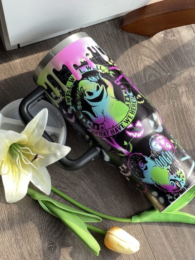 Colorful Oogie Boogie Stainless Steel Travel Mug - 20Oz Insulated Coffee Tumbler With Lid – Perfect For Halloween Lovers!